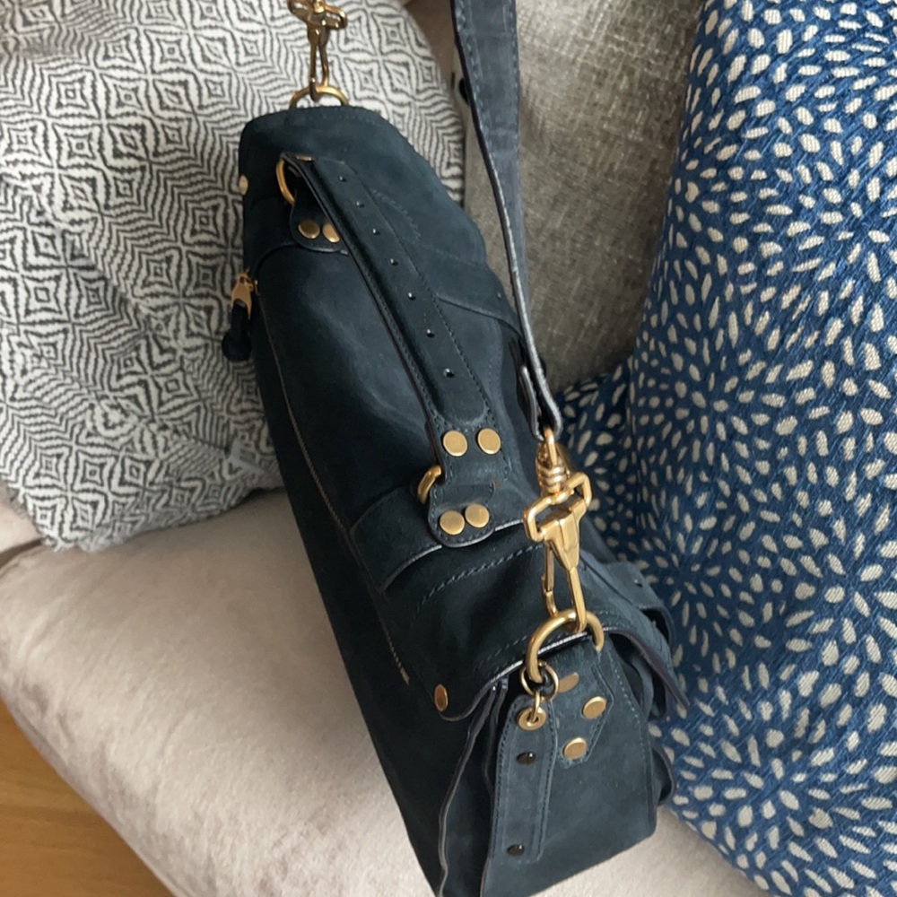 Proenza Schouler PS1 Medium Navy Suede Gold HW - Picture 16 of 16